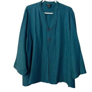 Citron Santa Monica Silk Turquoise Blouse Top